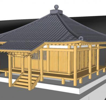 日式古建庙宇sketchup模型下载_sketchup草图大师SKP模型