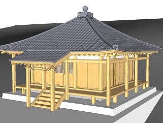 日式古建庙宇sketchup模型下载_sketchup草图大师SKP模型