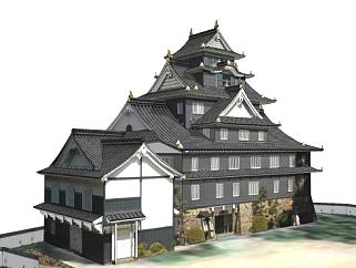 日本城堡SU模型下载_sketchup草图大师SKP模型