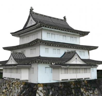 日式名古屋城SU模型下载_sketchup草图大师SKP模型