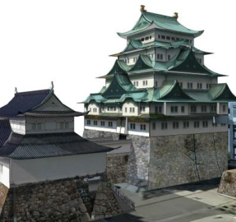 日式城堡建筑SU模型下载_sketchup草图大师SKP模型