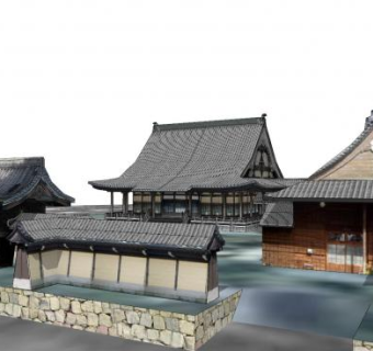日式古建庭院sketchup模型下载_sketchup草图大师SKP模型