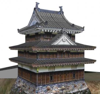 日式风格城堡SU模型下载_sketchup草图大师SKP模型