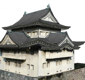 日本古建城堡SU模型下载_sketchup草图大师SKP模型