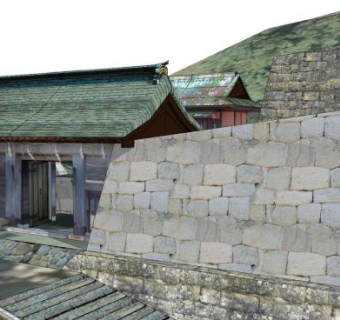 日式山地建筑SU模型下载_sketchup草图大师SKP模型