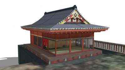 日式古建筑房屋sketchup模型下载_sketchup草图大师SKP模型