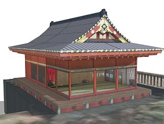 日式古建筑房屋sketchup模型下载_sketchup草图大师SKP模型