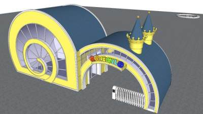 幼儿园入口大门su模型下载_sketchup草图大师SKP模型