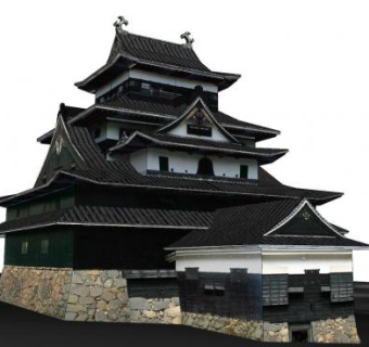 日式城堡古建SU模型下载_sketchup草图大师SKP模型