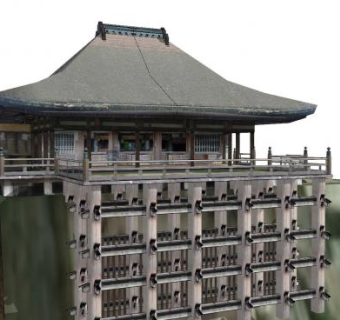 日式山地建筑sketchup模型下载_sketchup草图大师SKP模型