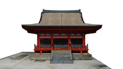 日式神社古建筑SU模型下载_sketchup草图大师SKP模型