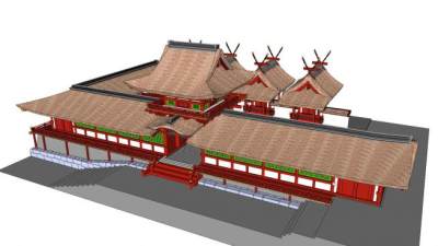 日式古建筑寺庙SU模型下载_sketchup草图大师SKP模型