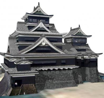 日式熊本城SU模型下载_sketchup草图大师SKP模型