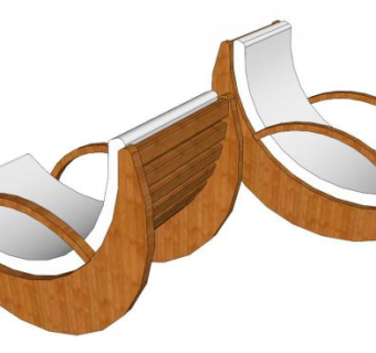 弧形椅子su模型下载_sketchup草图大师SKP模型