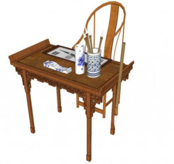 书法台su模型下载_sketchup草图大师SKP模型