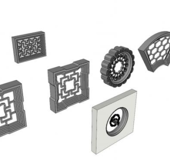 园林花窗su模型下载_sketchup草图大师SKP模型