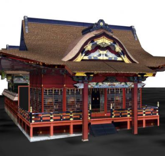 日式古建筑神社sketchup模型下载_sketchup草图大师SKP模型
