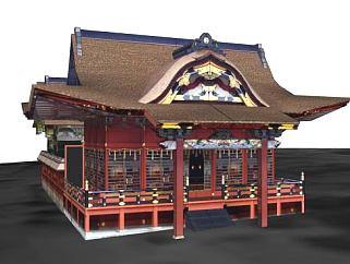 日式古建筑神社sketchup模型下载_sketchup草图大师SKP模型