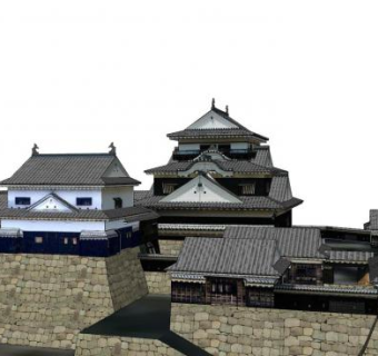 日本古建筑城堡房屋SU模型下载_sketchup草图大师SKP模型