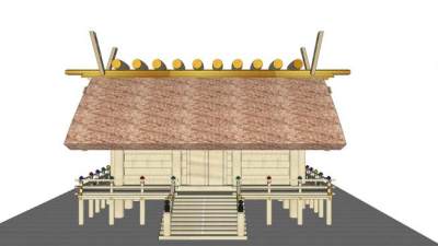 日式古建高架民房sketchup模型下载_sketchup草图大师SKP模型