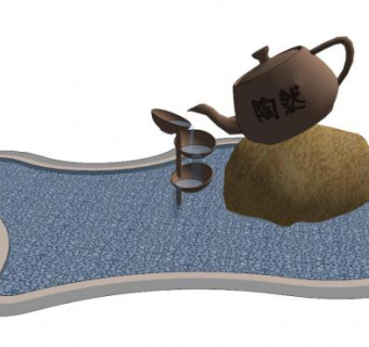 茶文化雕塑su模型下载_sketchup草图大师SKP模型