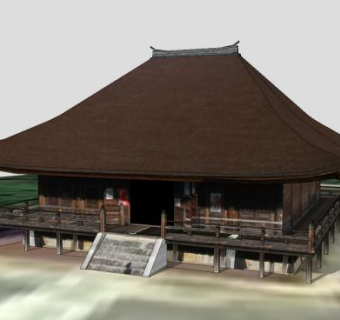 日式古建房屋设计SU模型下载_sketchup草图大师SKP模型