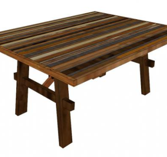 食堂木餐桌su模型下载_sketchup草图大师SKP模型