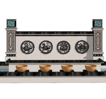 中式图腾雕塑su模型下载_sketchup草图大师SKP模型