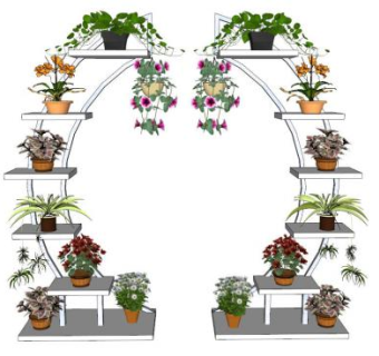 半圆形花架su模型下载_sketchup草图大师SKP模型