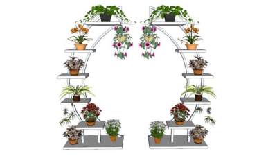 半圆形花架su模型下载_sketchup草图大师SKP模型