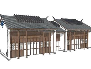新中式白族建筑外观SU模型下载_sketchup草图大师SKP模型