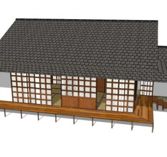 日式古建房屋sketchup模型下载_sketchup草图大师SKP模型