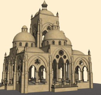 欧式古建筑SU模型下载_sketchup草图大师SKP模型