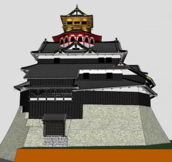 日本建筑城堡SU模型下载_sketchup草图大师SKP模型