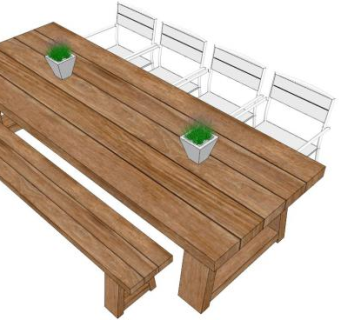 木桌凳sketchup模型下载_sketchup草图大师SKP模型