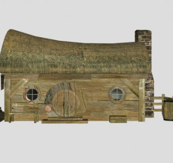 欧式草屋建筑SU模型下载_sketchup草图大师SKP模型