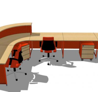 办公室前台su模型下载_sketchup草图大师SKP模型