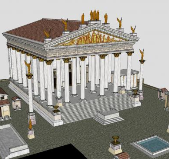 朱庇特神庙建筑SU模型下载_sketchup草图大师SKP模型