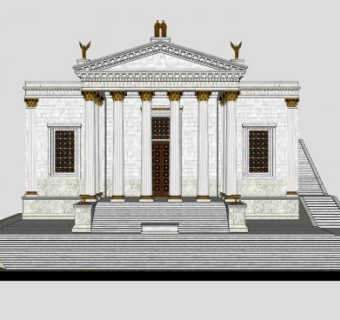 康科迪亚神庙建筑SU模型下载_sketchup草图大师SKP模型