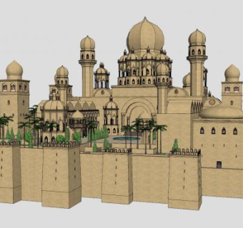 印度建筑宫殿SU模型下载_sketchup草图大师SKP模型