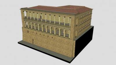 古代档案馆建筑SU模型下载_sketchup草图大师SKP模型