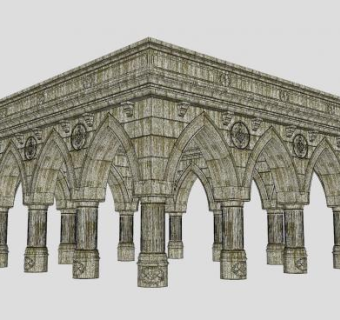 古神庙建筑SU模型下载_sketchup草图大师SKP模型