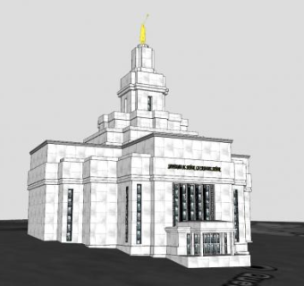 石造神庙建筑SU模型下载_sketchup草图大师SKP模型