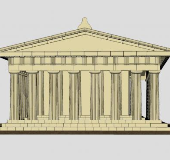 帕特农神庙古建SU模型下载_sketchup草图大师SKP模型