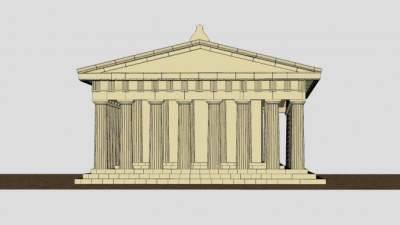 帕特农神庙古建SU模型下载_sketchup草图大师SKP模型