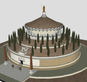 奥古斯都陵墓SU模型下载_sketchup草图大师SKP模型