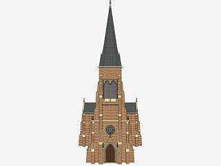 古典建筑教会堂SU模型下载_sketchup草图大师SKP模型
