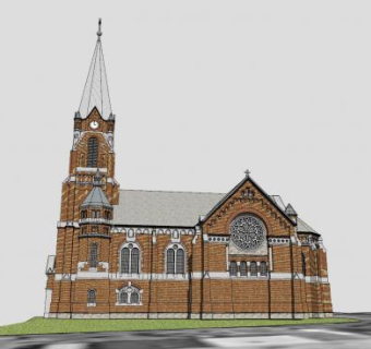 欧式乡村教会堂sketchup模型下载_sketchup草图大师SKP模型