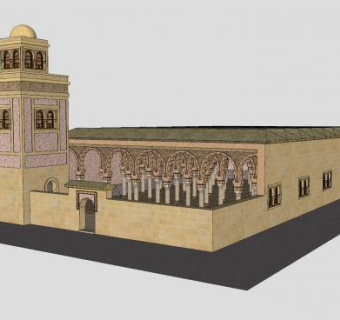 古典清真寺建筑SU模型下载_sketchup草图大师SKP模型