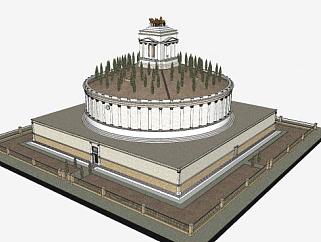 哈德良陵墓建筑sketchup模型下载_sketchup草图大师SKP模型
